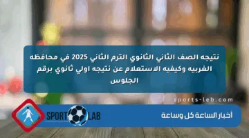 نتيجة الصف الثاني الثانوي الترم الثاني 2025 في محافظة الغربية وكيفية الاستعلام عن نتيجة أولى ثانوي برقم الجلوس